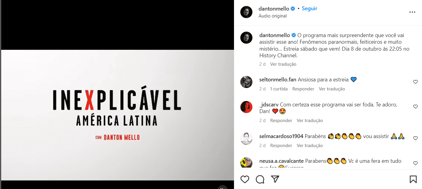 Danton Mello divulga " Inexplicável" (Foto Reprodução)