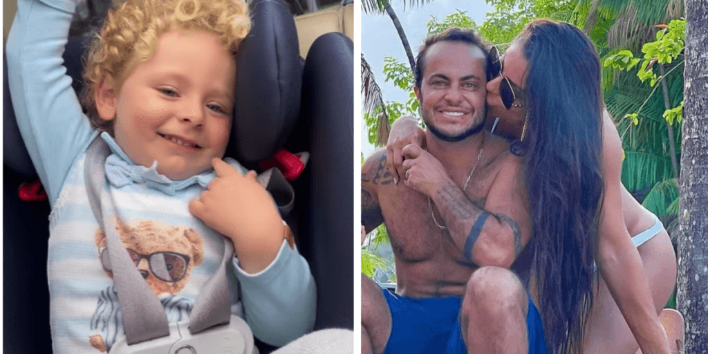 Em vídeo, esposa de Thammy pergunta ao filho "qual nome do papai ?" e resposta do menino rende comentários