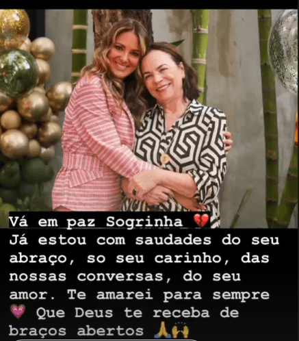 Ticiane Pinheiro faz postagem em homenagem à sua sogra que veio a falecer em um trágico acidente de avião (Foto Reprodução/Instagram)