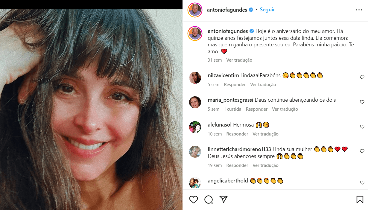 Apesar de discreto, sempre que pode ele compartilha alguns cliques com a amada (Foto Reprodução/Instagram) Apesar de discreto, sempre que pode ele compartilha alguns cliques com a amada (Foto Reprodução/Instagram)