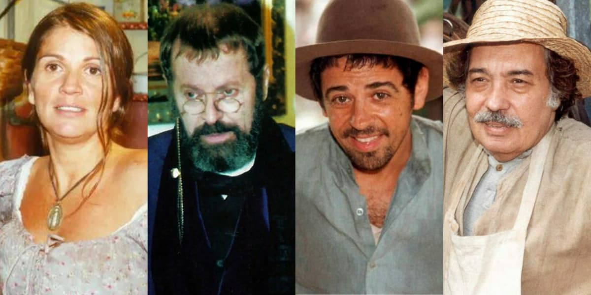 Tássia Camargo, Carlos Vereza, Taumaturgo Ferreira e Pedro Paulo Rangel em "O Cravo e a Rosa" (Foto: Divulgação/TV Globo)