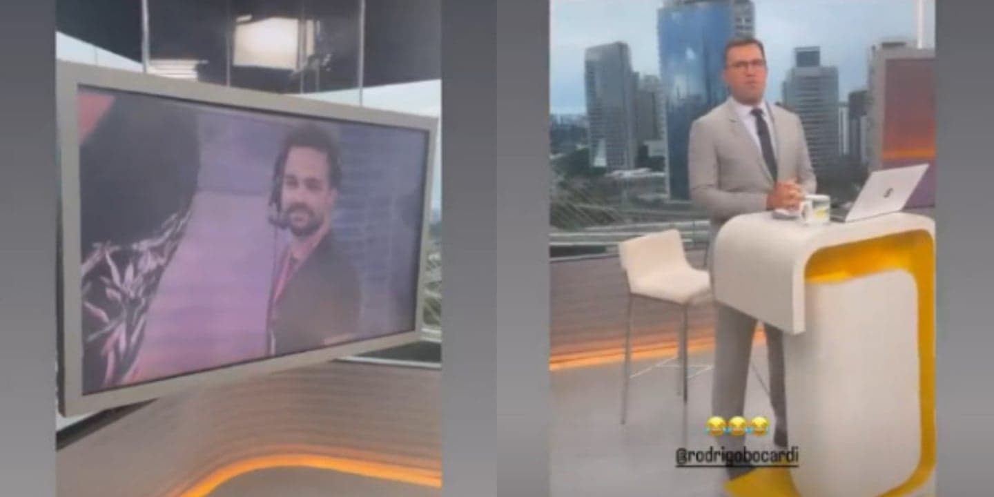 Rodrigo Bocardi brincou e exibiu funcionário muito parecido com Luciano (Imagem: Montagem)
