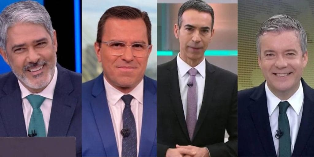 O salário que Bonner, Bocardi, Tralli e Kovalick recebem na Globo, é difícil de conseguir acreditar