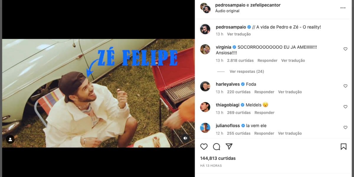 De acordo com anúncio, reality de Zé Felipe e Pedro Sampaio estreia em outubro (Reprodução) De acordo com anúncio, reality de Zé Felipe e Pedro Sampaio estreia em outubro (Reprodução)