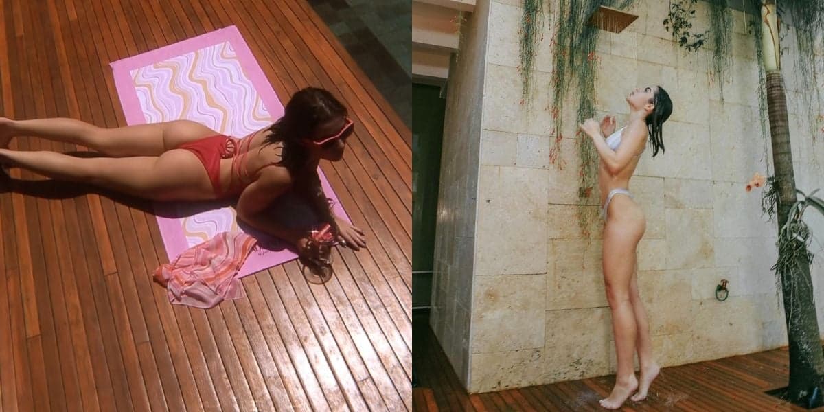 Jade Picon exibe toda a sua boa forma de biquíni