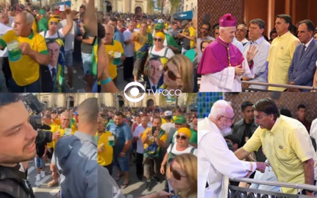 Bolsonaro visita Santuário de Aparecida e apoiadores do presidente hostilizam e tentam agredir jornalistas