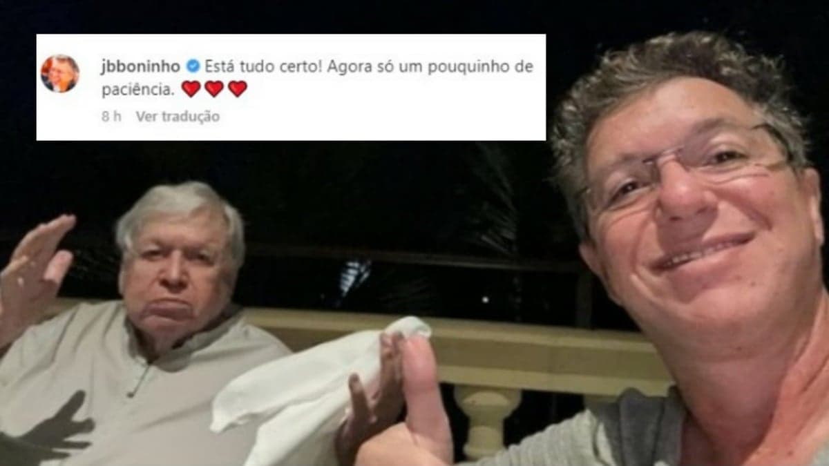 Boninho publica foto do pai se recuperando após infarto e declara 'paciência na recuperação do veterano Boninho publica foto do pai se recuperando após infarto e declara 'paciência na recuperação do veterano