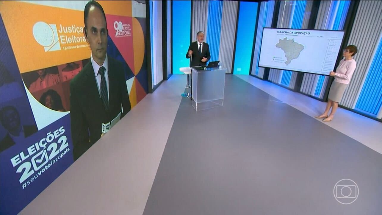 William Bonner marcou presença na apuração dos votos (Foto Reprodução/Globo) William Bonner marcou presença na apuração dos votos (Foto Reprodução/Globo)