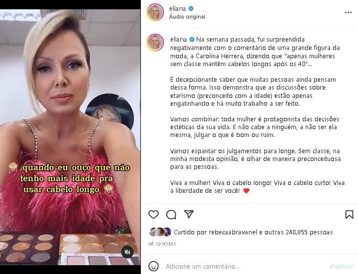 Eliana se revoltou com comentário de famosa e decidiu detonar (Foto: Reprodução/ Instagram) Eliana se revoltou com comentário de famosa e decidiu detonar (Foto: Reprodução/ Instagram)