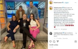 Após saída do ‘A Tarde É Sua’, da RedeTV!, Felipeh Campos comemora com equipe de trabalho em nova emissora (Foto: Reprodução / Instagram)