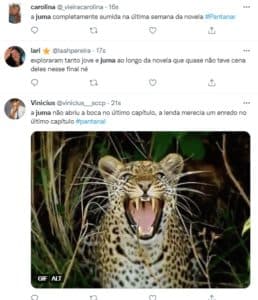 Público notou ausência dos protagonistas Jove e Juma no final da novela (Foto: Reprodução / Twitter)