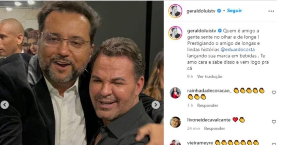 Geraldo Luís abre o coração e faz declaração sobre Eduardo Costa: “A gente sente no olhar e de longe” 