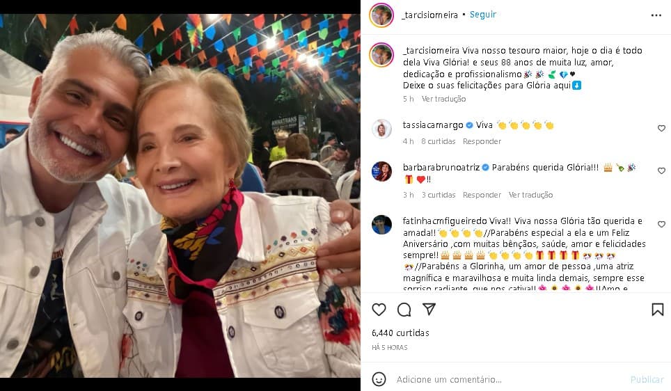 Glória Menezes surgiu em foto rara ao lado do filho (Foto: Reprodução/ Instagram) Glória Menezes surgiu em foto rara ao lado do filho (Foto: Reprodução/ Instagram)