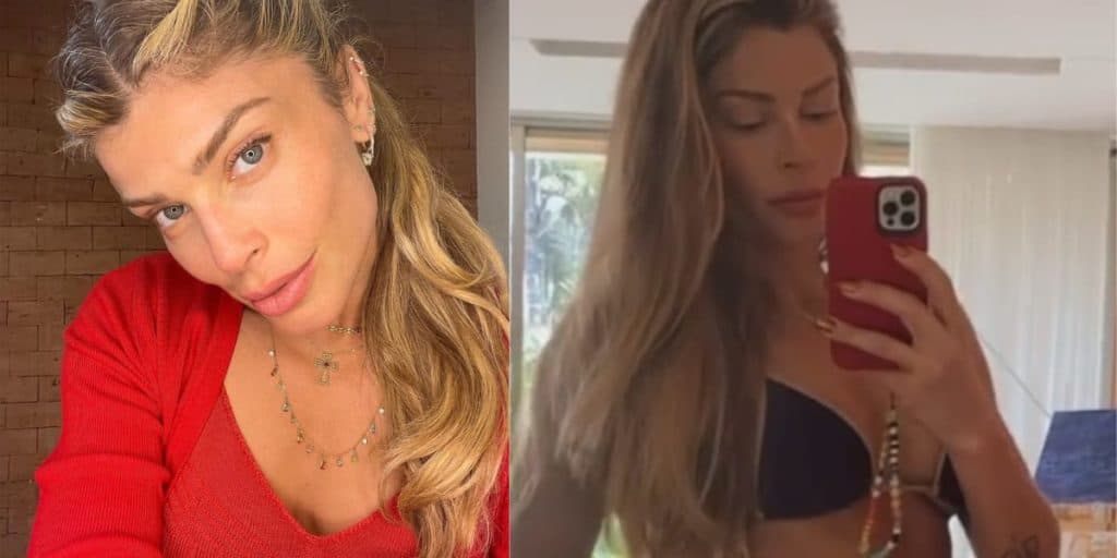Com alça fininha, Grazi Massafera surge empinando bumbum gigante e prova que tem o corpo mais lindo aos 40