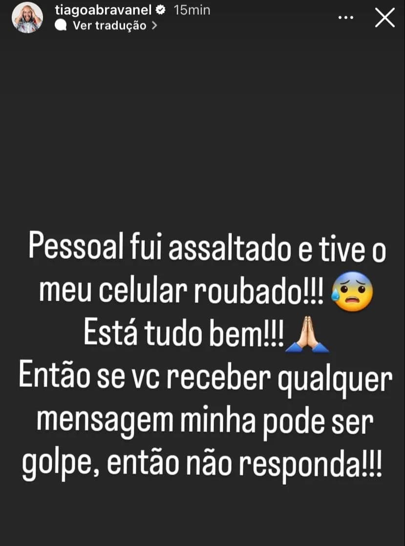Neto de Sílvio Santos, Tiago Abravanel faz desabafo após sofrer assalto - Foto Reprodução Instagram
