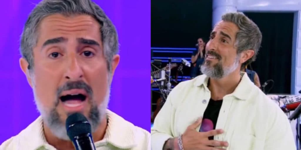 Marcos Mion chorou em momento de despedida na Globo e recebeu abraço de diretor do Caldeirão