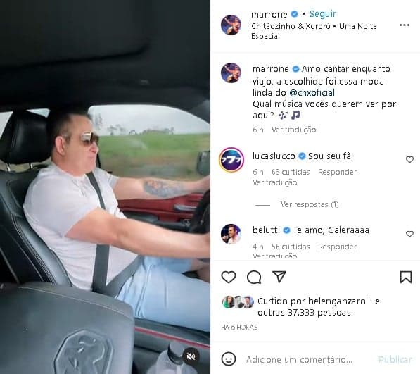 Marrone surpreendeu ao falar de Chitãozinho e Xororó (Foto: Reprodução/ Instagram) Marrone surpreendeu ao falar de Chitãozinho e Xororó (Foto: Reprodução/ Instagram)