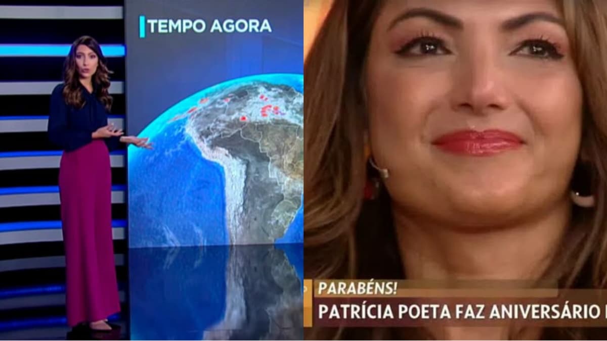 Paloma Poeta na Previsão do Tempo do Jornal da Record e Patrícia Poeta emocionada com homenagens na Globo Paloma Poeta na Previsão do Tempo do Jornal da Record e Patrícia Poeta emocionada com homenagens na Globo