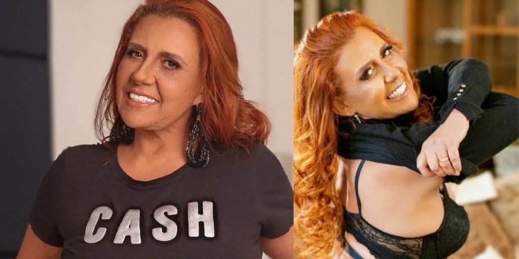 Com fio-dent@l no limite e alça fininha, Rita Cadillac prova que deixa muita novinha no chinelo aos 68 anos