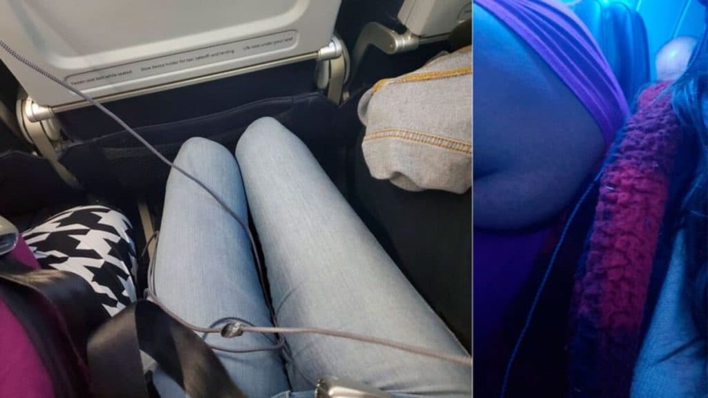 Famosa diz que ficou ‘entalada’ no meio de dois obesos dentro de avião e é detonada