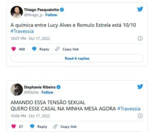 Internautas aprovaram os protagonistas de Travessia (Foto: Reprodução / Twitter) Internautas aprovaram os protagonistas de Travessia (Foto: Reprodução / Twitter)