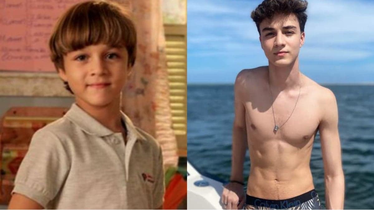 Vitor Figueiredo aos 7 anos e atualmente aos 17