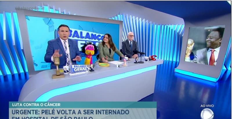 Gottino noticiou a nova internação de Pelé durante o Balanço Geral SP Gottino noticiou a nova internação de Pelé durante o Balanço Geral SP
