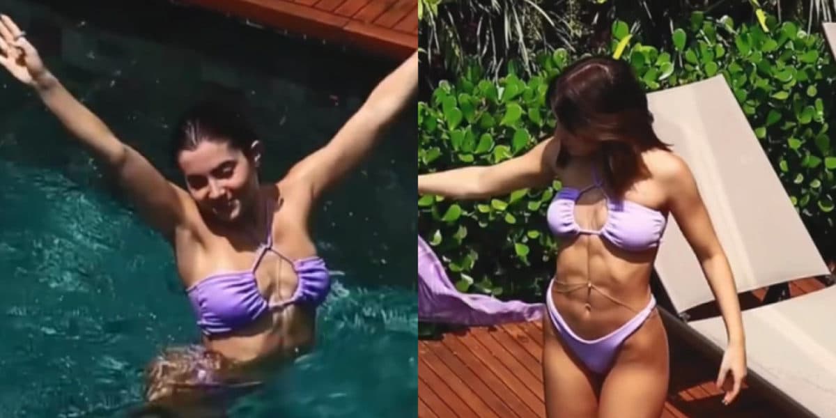 Jade curtindo a piscina em sua residência (Foto Reprodução/Montagem/Instagram)