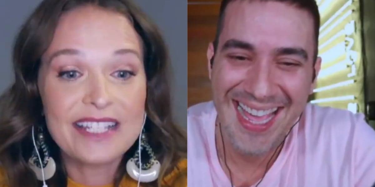 Fernanda Rodrigues falou sobre traição com André Marques presente no "Que História é Essa, Porchat?" (Foto: Reprodução/GNT)