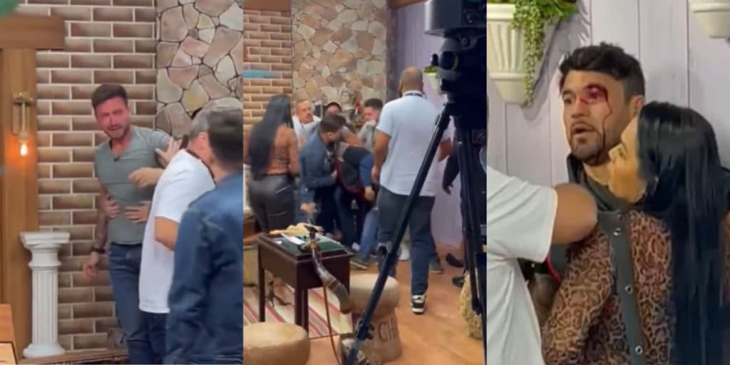 Gravação de programa na Record acaba em pancadaria entre Lucas, Hadballa e Vini Butttel; vídeo vaza