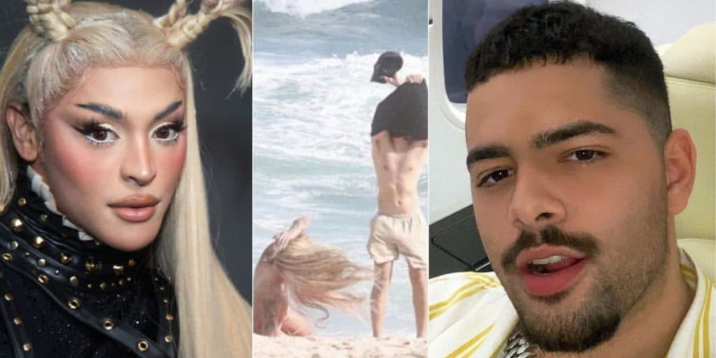Pedro Sampaio e Pabllo Vittar são flagrados juntos publicamente na praia com clima de intimidade