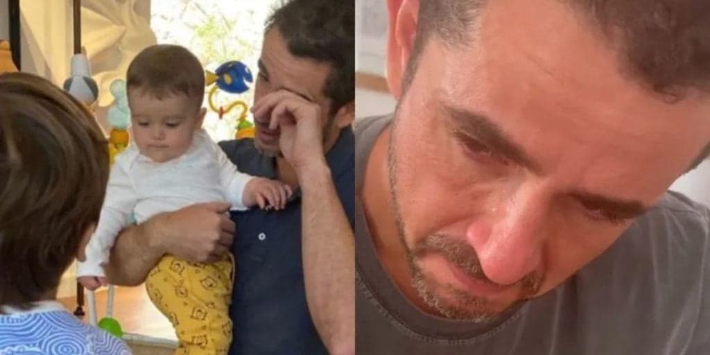 Felipe Andreoli surge aos prantos ao se despedir dos filhos antes de viagem e gera comoção fortíssima