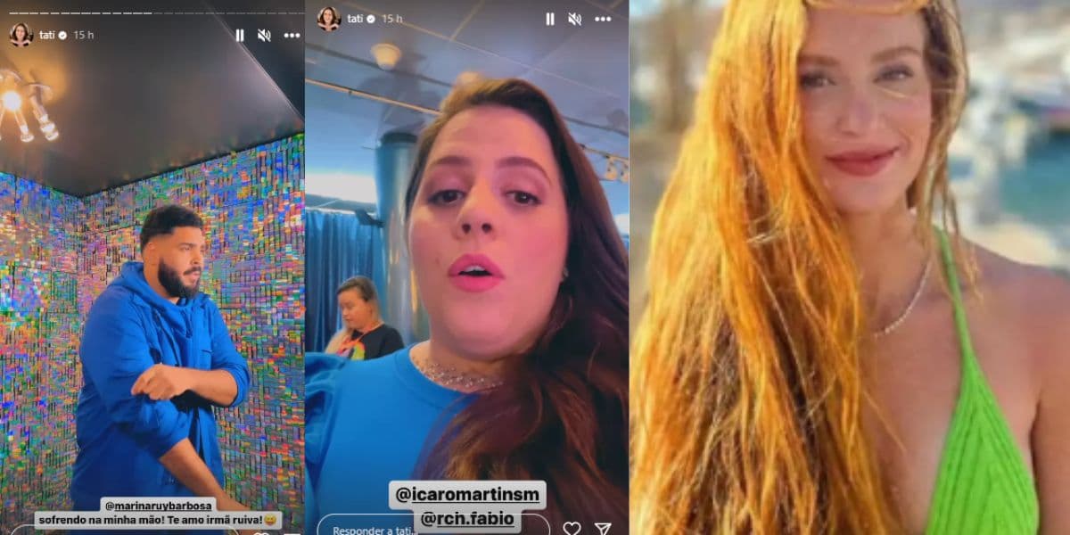  Tati Machado, do Encontro, surge em bastidores e manda recado à Marina Ruy Barbosa: "Sofrendo na minha mão"