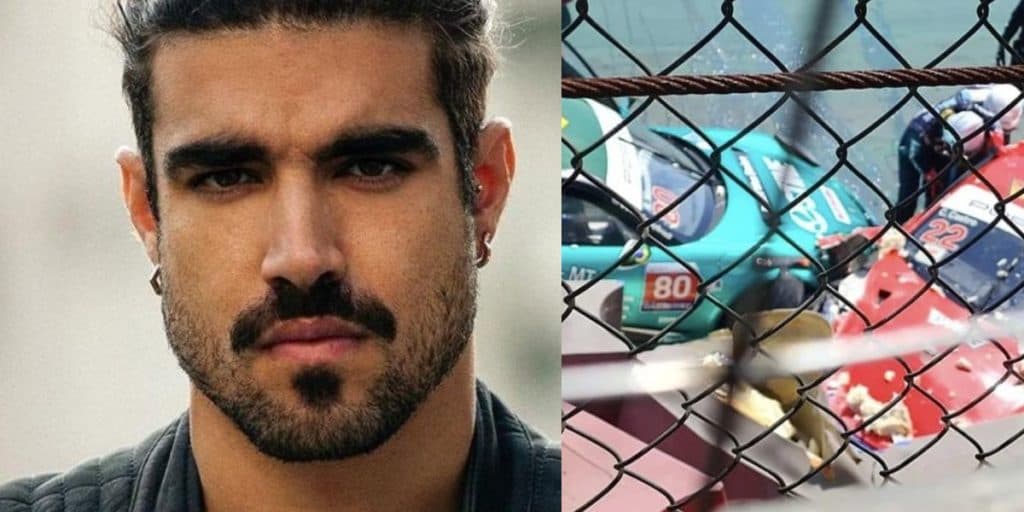 Caio Castro sofre acidente de carro durante prova, tem veículo prensado e situação é divulgada