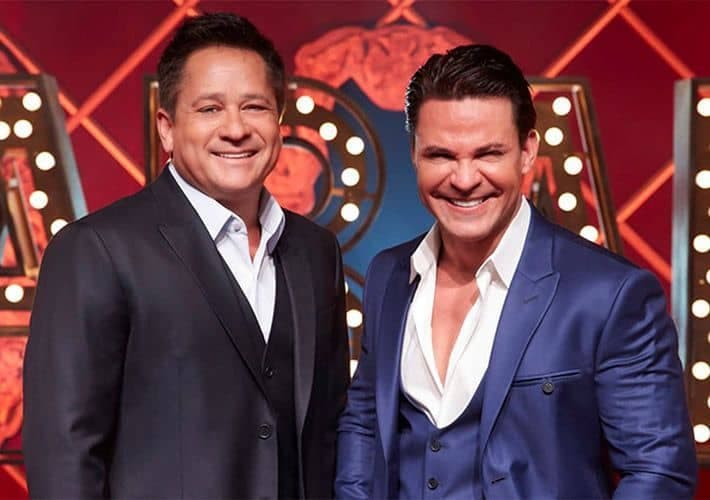 Leonardo e o dono do hit 'cachaceiro' (Foto: Reprodução)