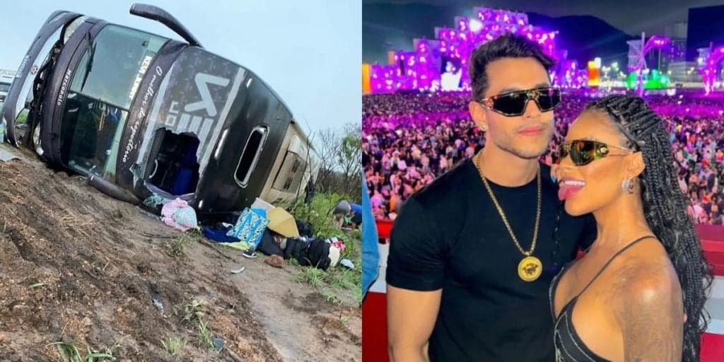 Urgente: Ônibus de Sthe Matos e Kevi Jonny tomba na Bahia e assessoria do cantor faz comunicado urgente