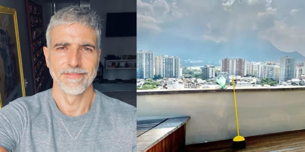 O duplex luxuoso de Reynaldo Gianecchini é na cobertura, tem varanda enorme e vista para o mar; veja fotos
