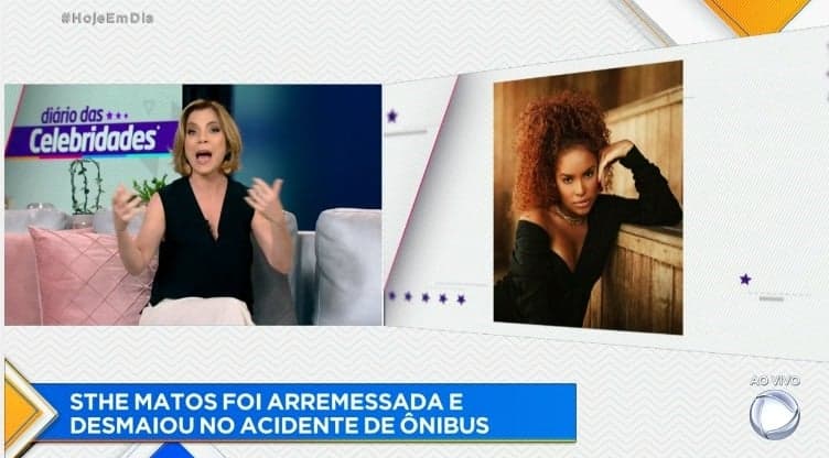 Hoje Em Dia noticiou a recuperação de Sthe Mattos, que fraturou 5 vértebras após o capotamento de um ônibus Hoje Em Dia noticiou a recuperação de Sthe Mattos, que fraturou 5 vértebras após o capotamento de um ônibus