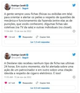 Rodrigo Carelli, veio a público se manifestar sobre ataques de manipulação no programa (Foto: Reprodução / Twitter)