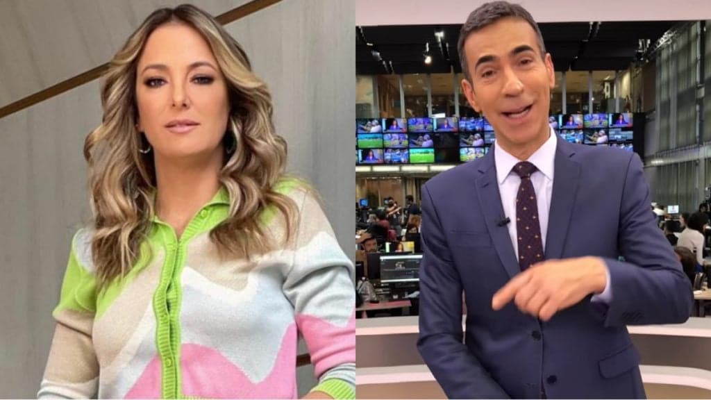 Ticiane Pinheiro entrega como César Tralli fica longe das câmeras da Globo e detalhe não passa despercebido