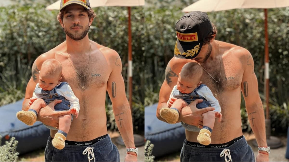 Chay Suede já mostrou o José quando ele era bem menor do que agora e causou comoção com sua beleza herdada dos pais 