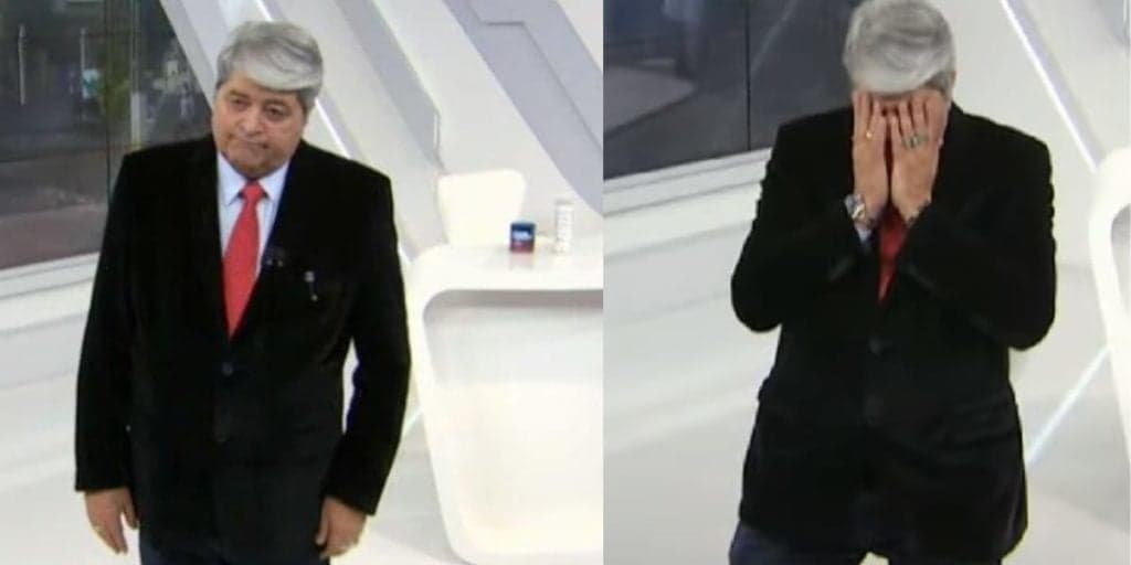 Datena não conseguiu conter a emoção e acabou chorando ao dar a notícia mais difícil da sua vida na Band