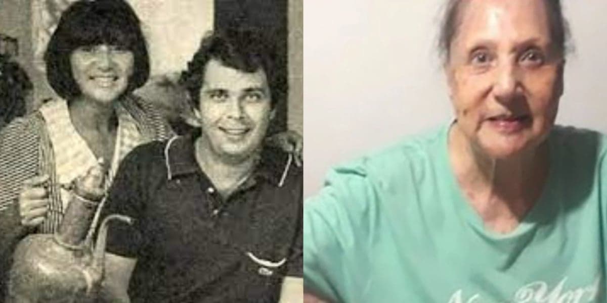 Dorinha Duval ao lado marido e ela atualmente - Foto: Reprodução