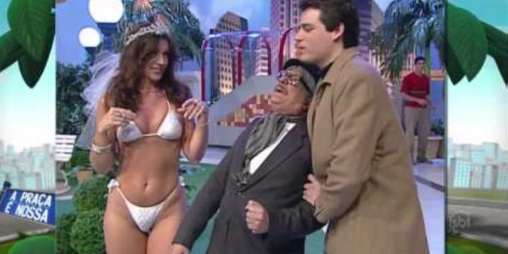 Edna Velha na época em que era musa de A Praça É Nossa (Reprodução: SBT)