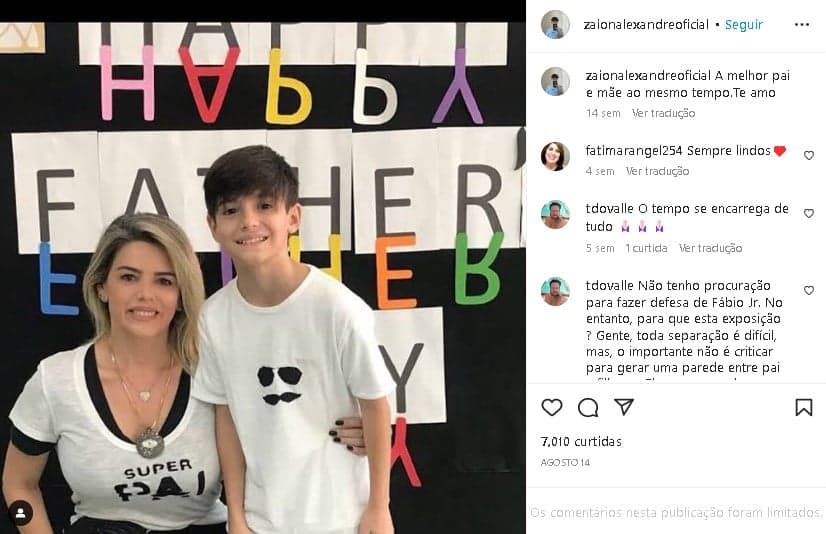 Záion se declarou para a mãe famosa (Foto: Reprodução/ Instagram) Záion se declarou para a mãe famosa (Foto: Reprodução/ Instagram)
