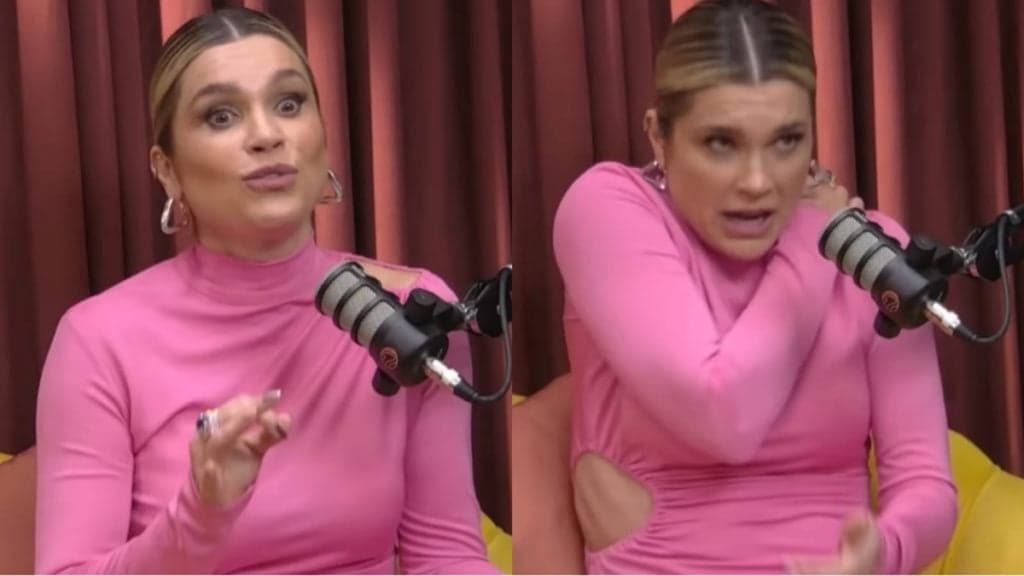 Flávia Alessandra assume sufoco que passou com ator em gravação: "Eu realmente não estava respirando"