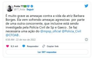 Alexandre Frota exige que Deolane Bezerra seja investigada pela polícia após ameaças (Foto: Reprodução / Twitter) Alexandre Frota exige que Deolane Bezerra seja investigada pela polícia após ameaças (Foto: Reprodução / Twitter)