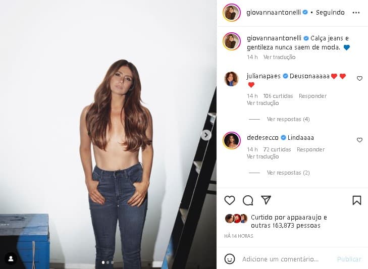 Giovanna Antonelli chocou ao expor o corpão de parar o trânsito (Foto: Reprodução) Giovanna Antonelli chocou ao expor o corpão de parar o trânsito (Foto: Reprodução)