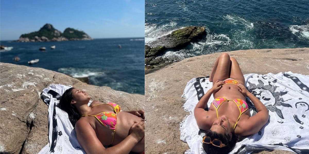Giulia Costa costuma elevar a temperatura em suas redes sociais com fotos quentes de biquíni (Reprodução: Instagram)