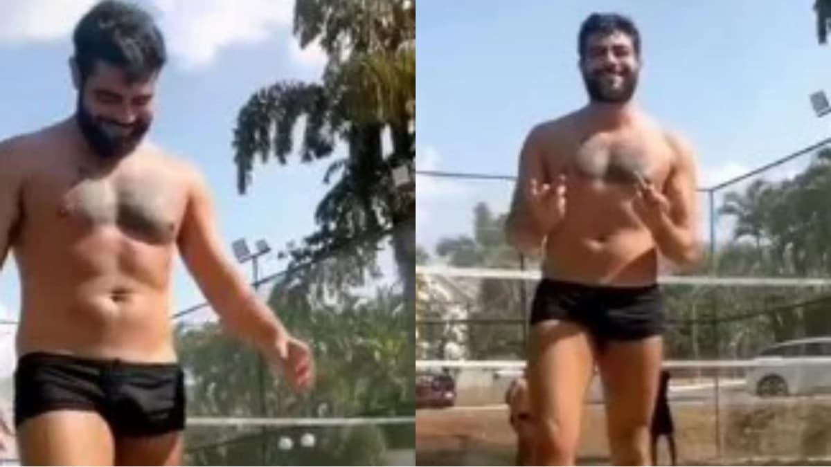 Henrique, da dupla Henrique e Juliano, aparece só de sunga em vídeo e membro pesado fica evidente Henrique, da dupla Henrique e Juliano, aparece só de sunga em vídeo e membro pesado fica evidente